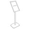 Azar Displays 11"W x 17"H Snap-Frame Sign holder W/ Metal Stand 300242-SLV - alternate 3
